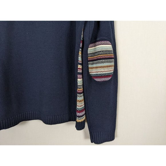 Orvis long sleeve blue with multi colored stripes and shoulder pads women sz L - Picture 4 of 9